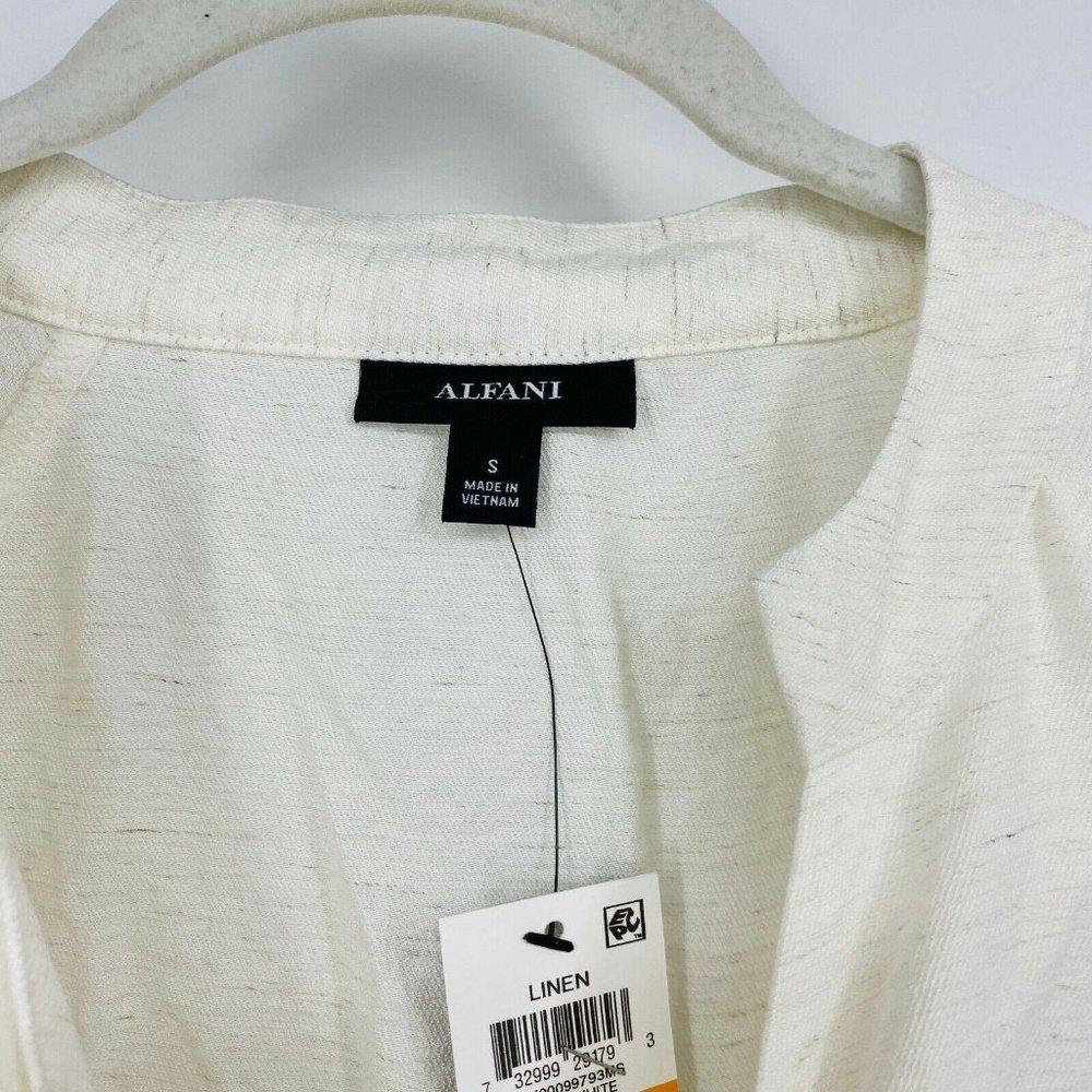 Alfani Linen 3/4 Sleeve Pullover Blouse Tops S NEW - Picture 5 of 5